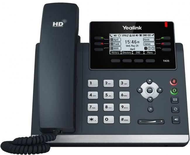 IP-телефон Yealink SIP-T42S for Business, PoE, GigE, без БП, ЛК