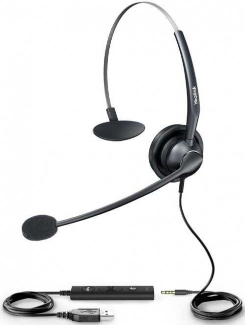 Проводная гарнитура Yealink UH33 для телефонов SIP-T41S/T42S/T46S/T48S/T53/T53W/T54W/ T57W/T58A/VP59/T43U/T46U/T48U
