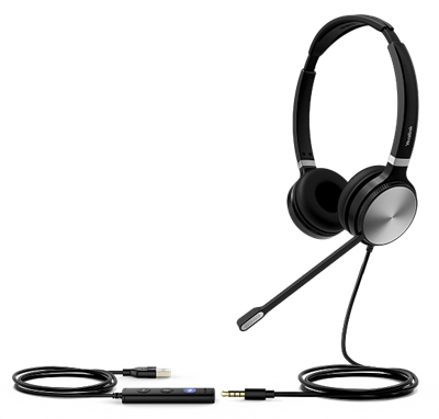 Проводная гарнитура Yealink UH36 Dual-UC, HD звук, USB, jack 3,5 мм