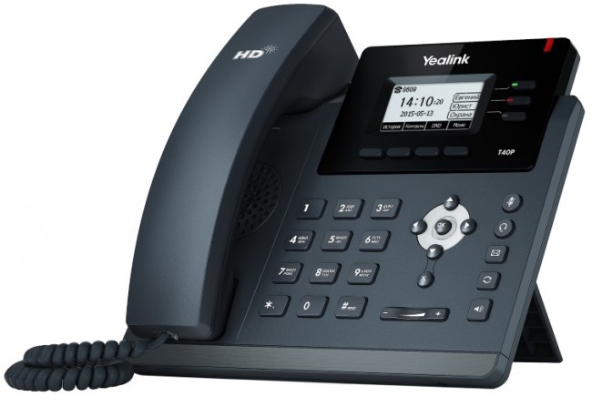 Настольный телефон Yealink SIP-T40P, 3 аккаунта, BLF,  PoE, без БП