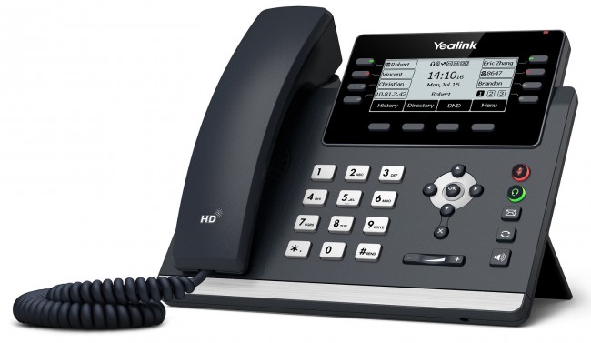 Настольный телефон Yealink SIP-T43U, 12 аккаунтов, 2 порта USB, BLF,  PoE, GigE, без БП