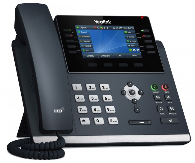 Настольный телефон Yealink SIP-T46U, цветной экран, 2 порта USB, 16 аккаунтов, BLF,  PoE, GigE, без БП