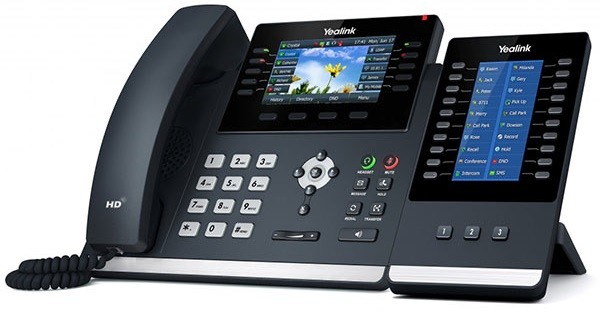 Настольный телефон Yealink SIP-T46U, цветной экран, 2 порта USB, 16 аккаунтов, BLF,  PoE, GigE, без БП