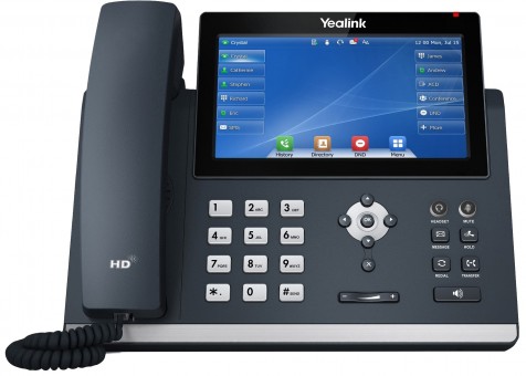 Настольный телефон Yealink SIP-T48U, цветной сенсорный экран, 2 порта USB, 16 аккаунтов, BLF,  PoE, GigE, без БП