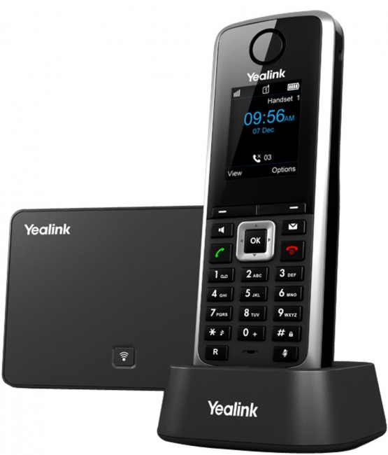 Настольный телефон Yealink W52P DECT (база+трубка), 5 SIP-аккаунтов, до 5 трубок на базу, 4 одновременных разговора
