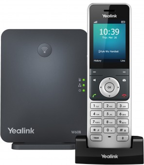 Настольный телефон Yealink W60P DECT (база W60B+трубка W56H), 8 SIP-аккаунтов, до 8 трубок на базу, 8 одновременных разговоров