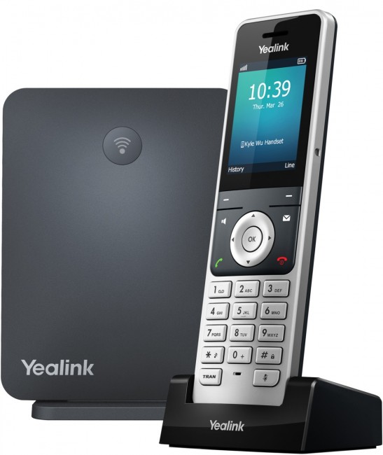 Настольный телефон Yealink W60P DECT (база W60B+трубка W56H), 8 SIP-аккаунтов, до 8 трубок на базу, 8 одновременных разговоров